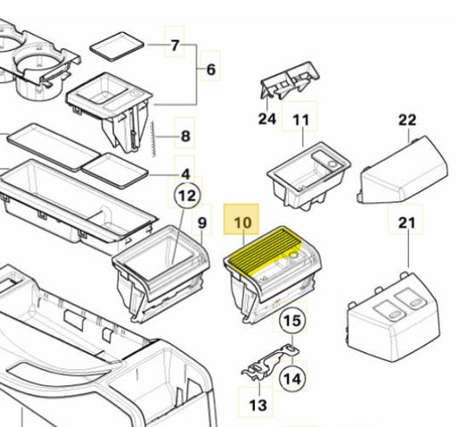 "Slide-n-Hide" Aschenbecherdeckel Rollo Gleitrollo Deckel für BMW E46 Coupe Cabrio Limo hinten