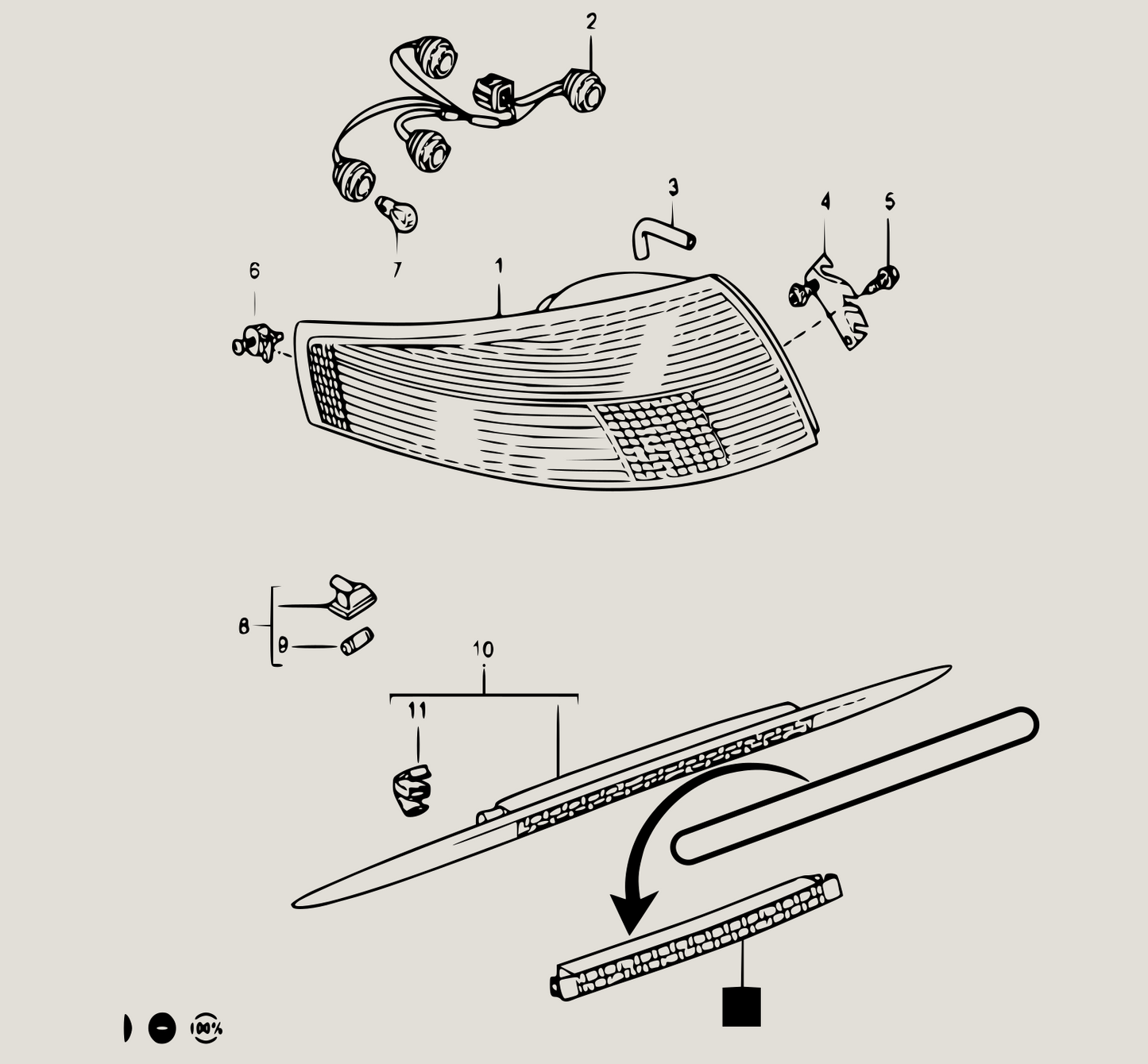 "Tight-Braking"  Dichtung für Porsche 911 996 TPU Gummidichtung Dritte Bremsleuchte 3. Bremslicht