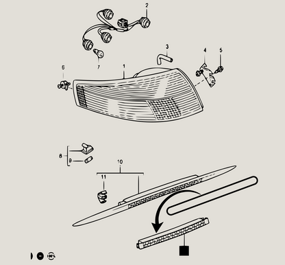 "Tight-Braking"  Dichtung für Porsche 911 996 TPU Gummidichtung Dritte Bremsleuchte 3. Bremslicht