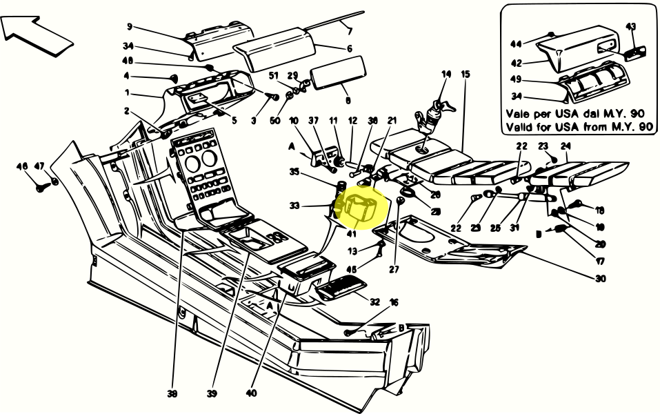 Für Ferrari 348 Aschenbecher Ersatzteil Set GTB GTS TB Spider 64735500 Oldtimer