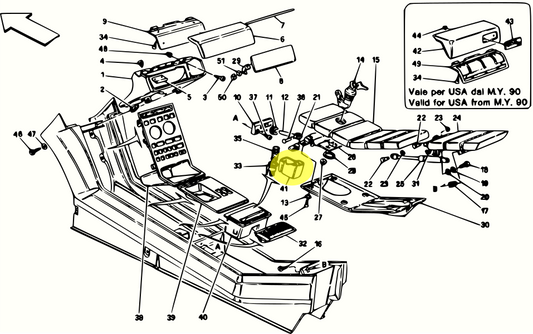 Für Ferrari 348 Aschenbecher Ersatzteil Set GTB GTS TB Spider 64735500 Oldtimer