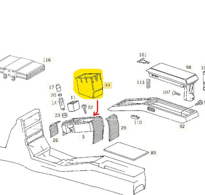 "Sip-n-Scroll" Cupholder Becherhalter Getränkehalter für Mercedes R129 SL 500 320 300 73 AMG 3D