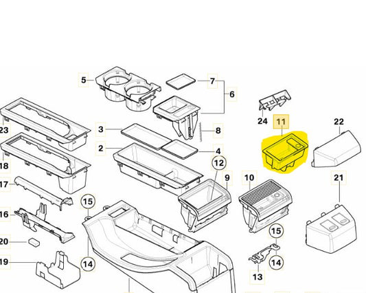 "Backseat-Barista" Für BMW 3er E46 320 323 325 330 M3 Ablagefach Becherhalter Cupholder hinten