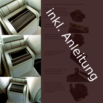 "Slide-n-Hide" Aschenbecherdeckel Rollo Gleitrollo Deckel für BMW E46 Coupe Cabrio Limo hinten