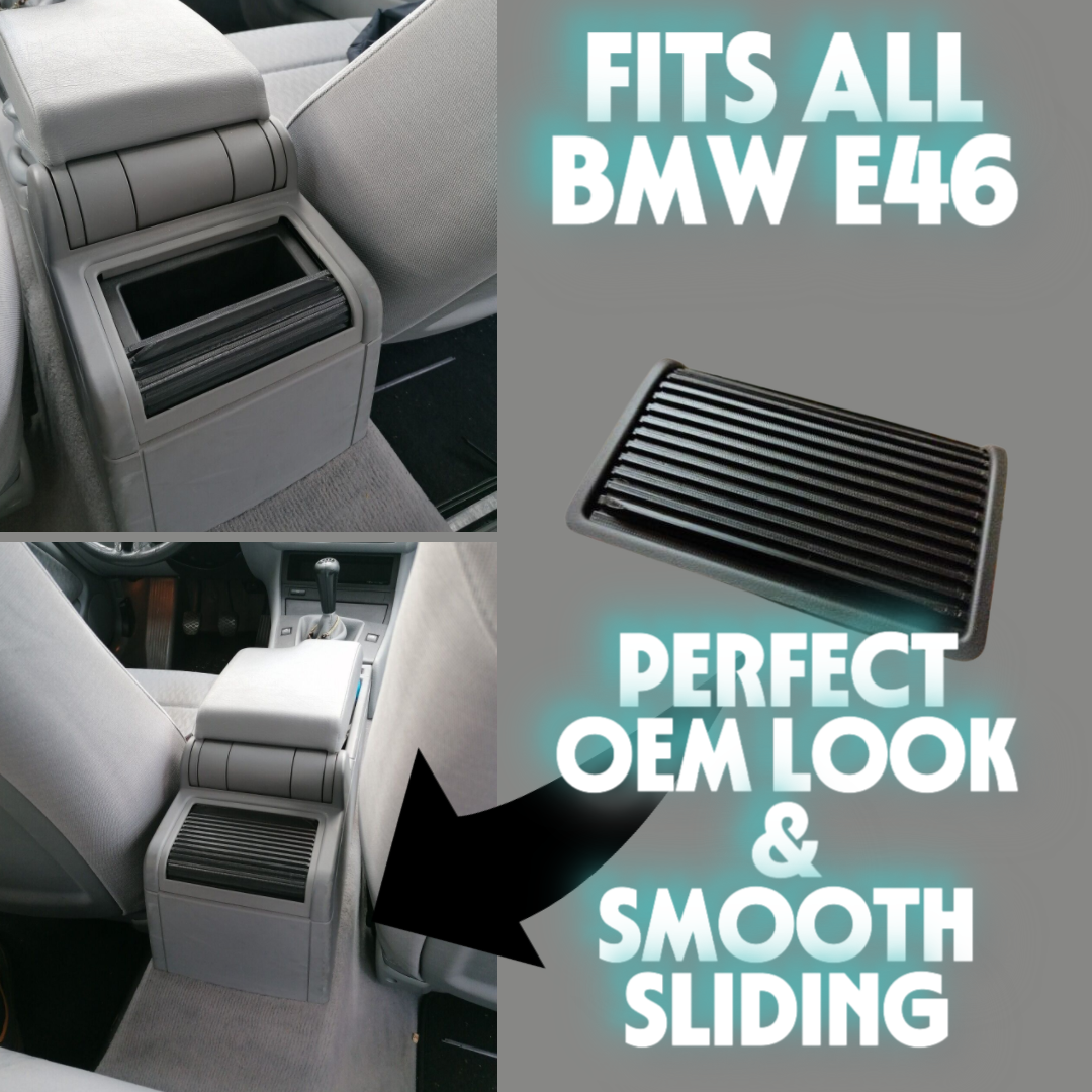 "Slide-n-Hide" Aschenbecherdeckel Rollo Gleitrollo Deckel für BMW E46 Coupe Cabrio Limo hinten