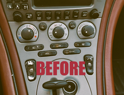 "StickyStopper" Sticky Buttons Reparatur Set Aufkleber Klimabedienung Radio für Maserati 4200GT 3200GT