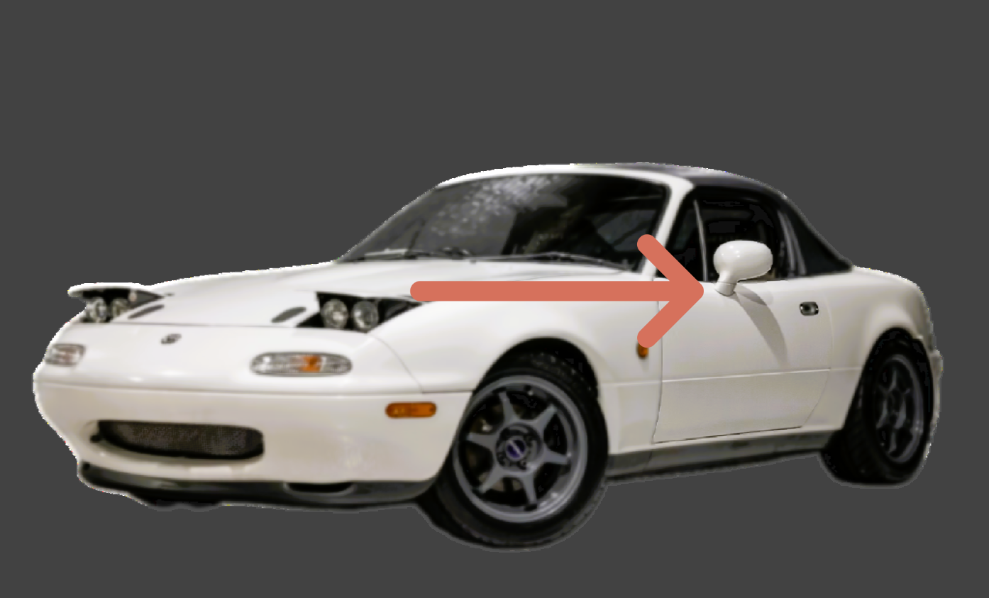 "Tight-Side" Für Mazda MX5 NA Dichtung zwischen Tür und Spiegel Side Mirror Miata Gasket