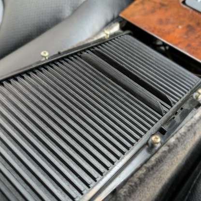 "Slide-n-Hide" Zweiteiliges Rollo für Mercedes R129 SL320 500 73 500SL 300SL Mittelkonsole Jalousie schwarz