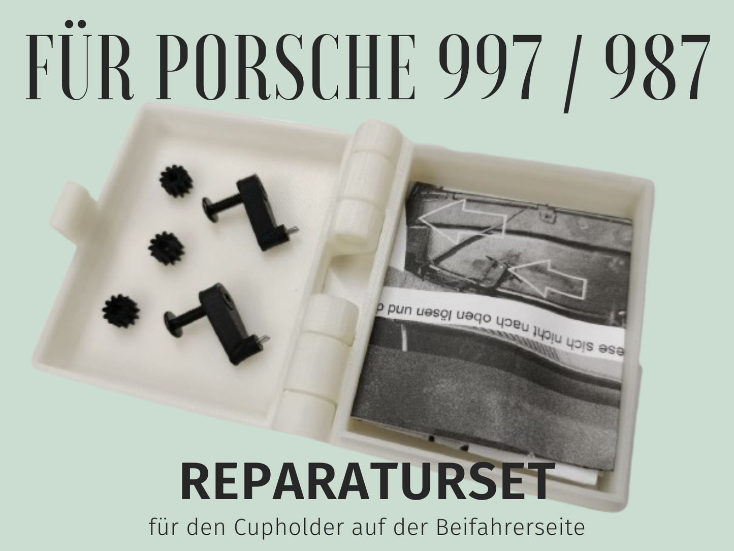 "Sip Saver Repair Pack" Reparatursatz Set Cupholder für Porsche 997 997.1 997.2 Carrera Getränkehalter