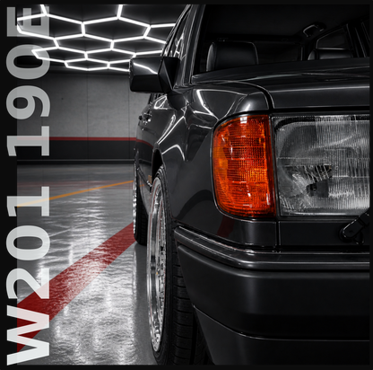 "Fat-Baby-Benz" Kotflügelverbreiterungssatz Fender für Mercedes Benz W201 W202 W124 AMG +5mm Set
