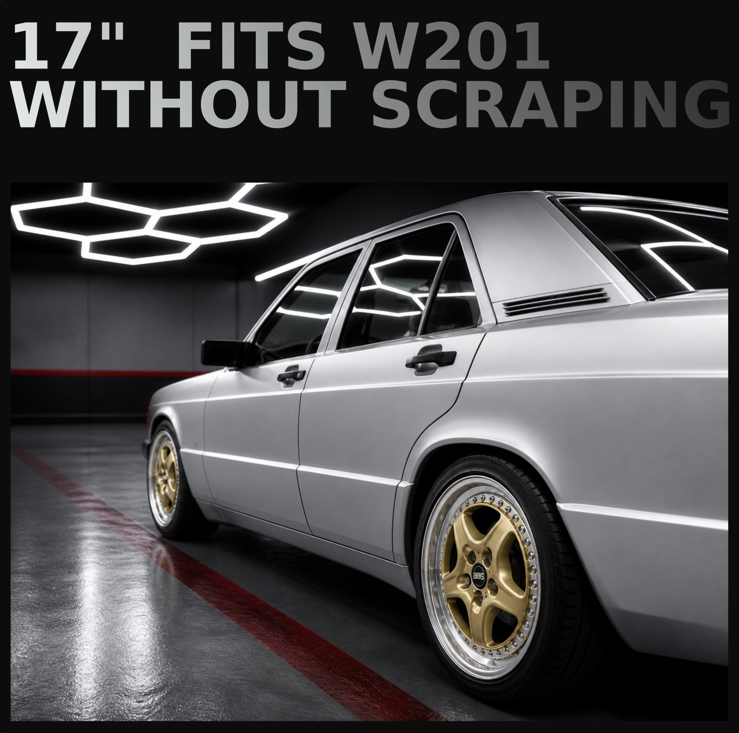 "Fat-Baby-Benz" Kotflügelverbreiterungssatz Fender für Mercedes Benz W201 W202 W124 AMG +5mm Set