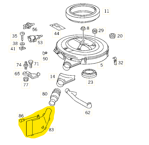 "Inhalator" Kaltluftansaugung in der Front für Mercedes Benz W201 190E