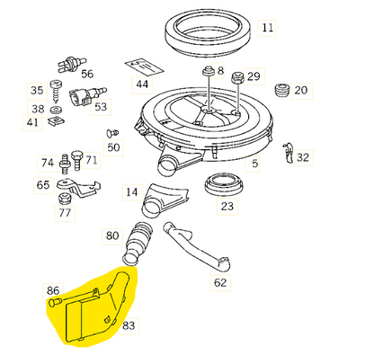 "Inhalator" Kaltluftansaugung in der Front für Mercedes Benz W201 190E