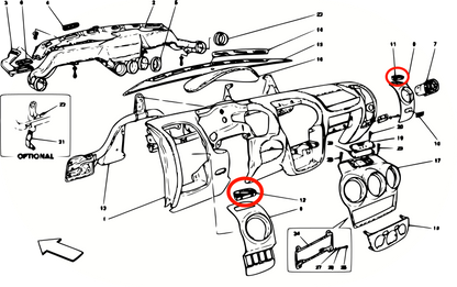 Lüfterdüse Einsatz Air Vent für Ferrari F430 Rechts Links Set Nachfertigung Düse