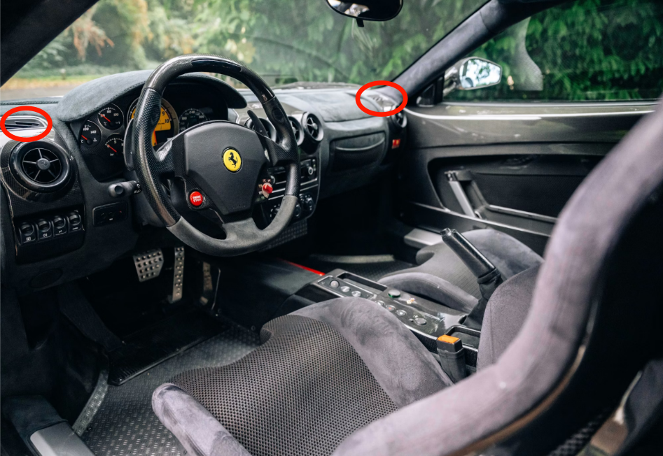 Lüfterdüse Einsatz Air Vent für Ferrari F430 Rechts Links Set Nachfertigung Düse