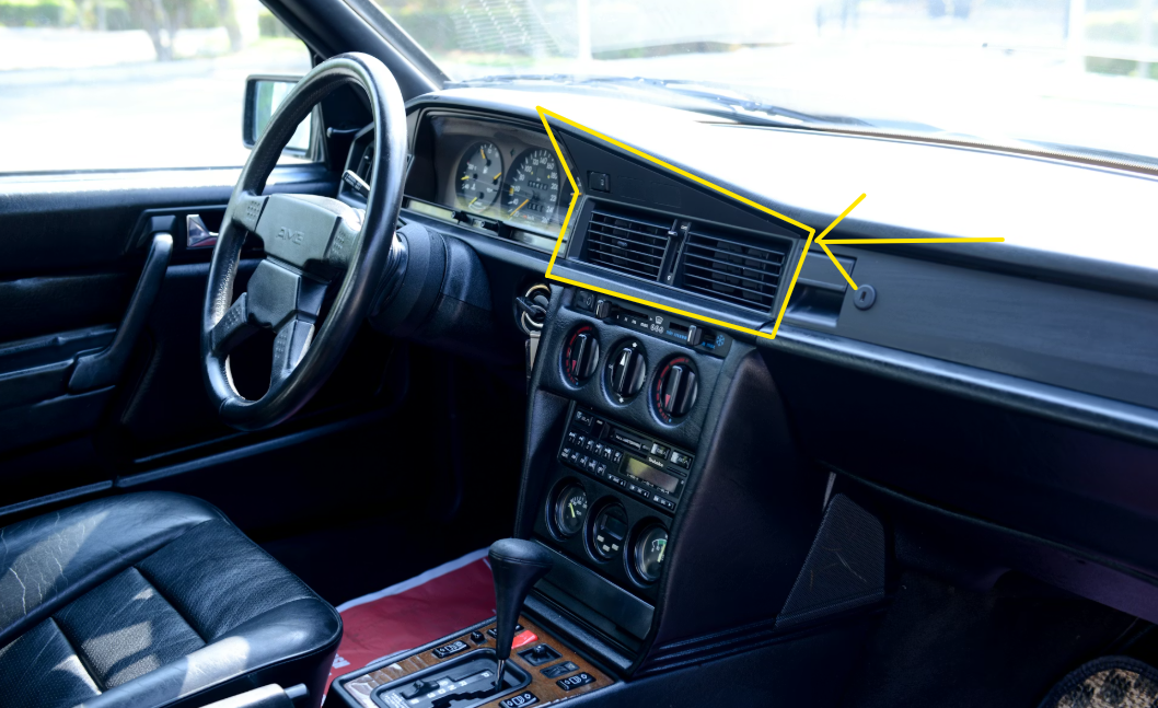 "Center Stage Trio" Innenraum Blende Mittelkonsole 3-Loch inkl. Blinddeckel für Mercedes-Benz 190E