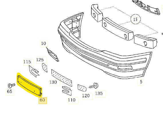 "PlateMate" Kennzeichenhalter für Mercedes Benz R129 SL500 SL320 W129 C129 A1298850581 vorn