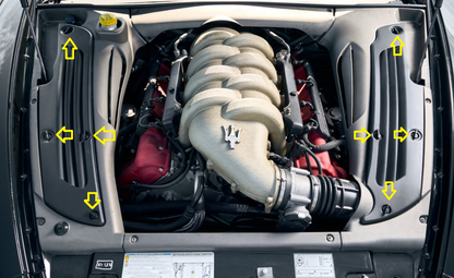 "The Maserati Snap Pack" Satz Verschlüsse Motorraum Abdeckungen  für Maserati 4200 GT V8 Coupe Cabriolet
