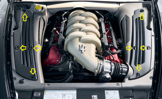 "The Maserati Snap Pack" Satz Verschlüsse Motorraum Abdeckungen  für Maserati 4200 GT V8 Coupe Cabriolet