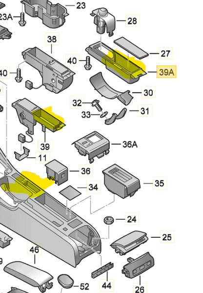 “Sip Happens" Cupholder Getränkehalter Becherhalter für Audi A4 B6 B7 Limo Kombi