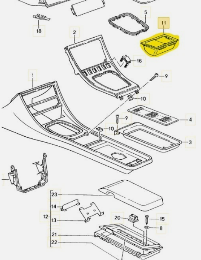 Cupholder Varianten für den Porsche 944 anstelle des Aschenbechers