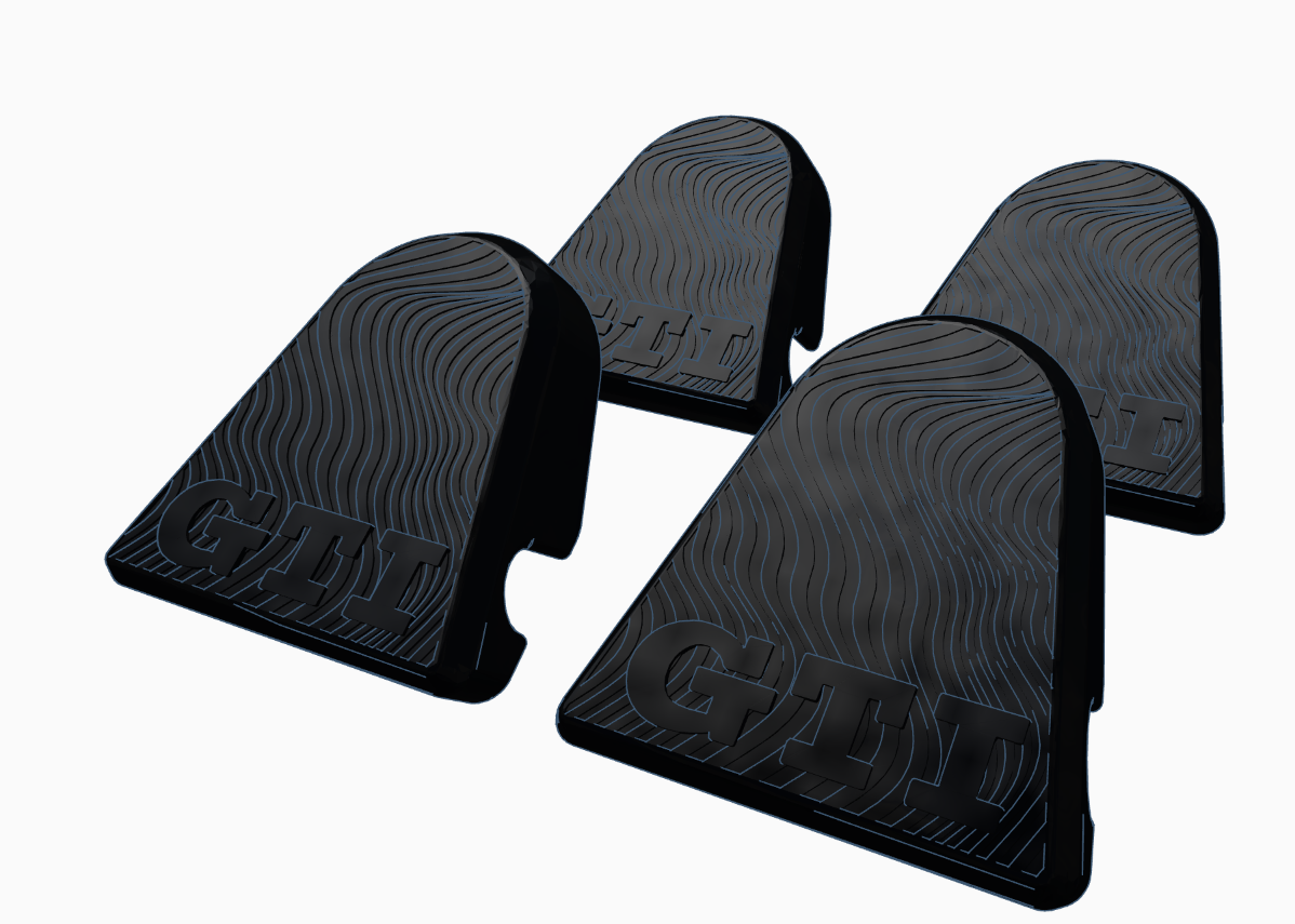 "Rabbit-Hole-Cover" Abdeckungen für die Gurthalter beim Golf 1 MK1 mit "GTi" Schriftzug