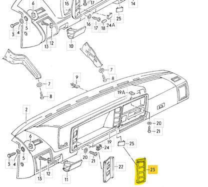 Tacho Blende und Blindstopfen Tastenblende für Golf 1 MKI 171837235 inkl. GTi