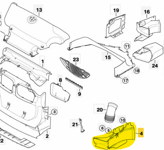 "BrakeBreeze" Luftführung Bremsenkühlung für BMW E46 ohne M Paket Trichter Set Brake Cooling
