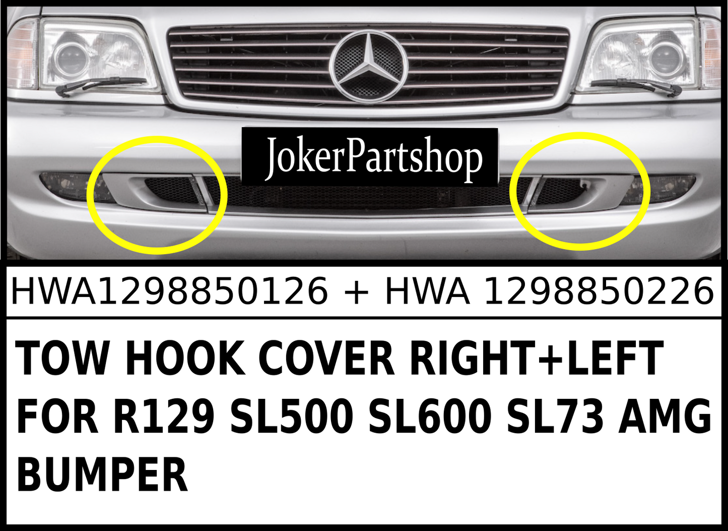 "Hide-a-Hook" Mercedes Benz R129 Stoßstange Kappe Abschleppöse Vorne Links Rechts SL AMG