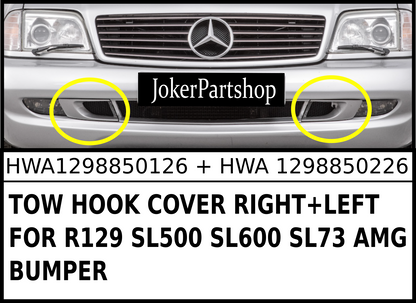 "Hide-a-Hook" Mercedes Benz R129 Stoßstange Kappe Abschleppöse Vorne Links Rechts SL AMG
