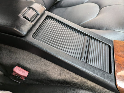 "Slide-n-Hide" Zweiteiliges Rollo für Mercedes R129 SL320 500 73 500SL 300SL Mittelkonsole Jalousie schwarz
