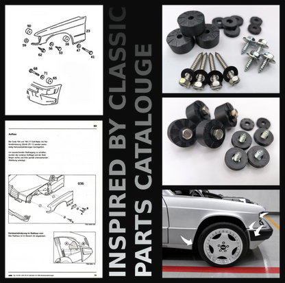 "Fat-Baby-Benz" Kotflügelverbreiterungssatz Fender für Mercedes Benz W201 W202 W124 AMG +5mm Set