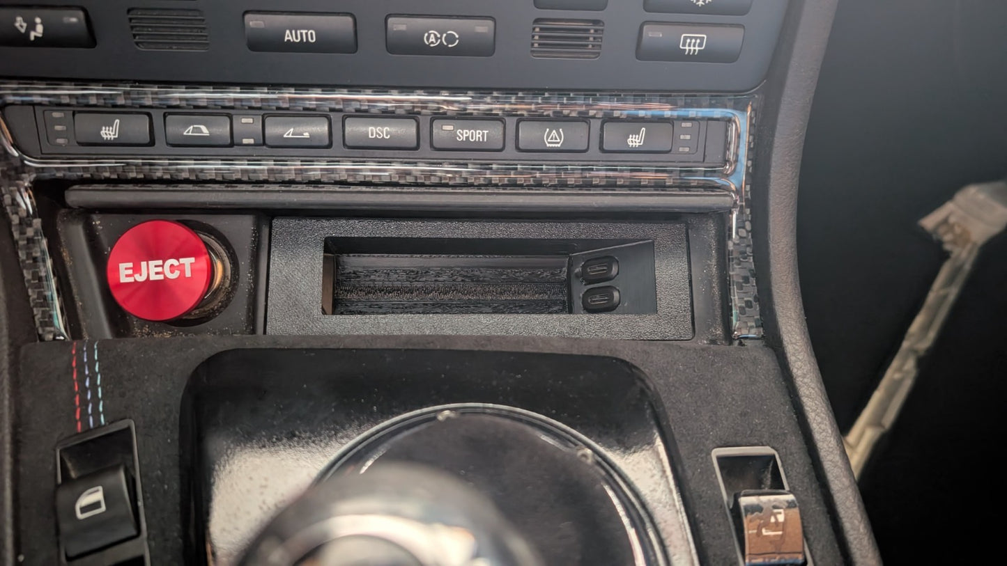 "Double-C" 2x USB-C Aschenbecher Einsatz Ablage statt Ascher vorne für BMW E46 3er